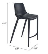 Magnus Black Barstool (Set of 2) by Zuomod at Eve Furniture
