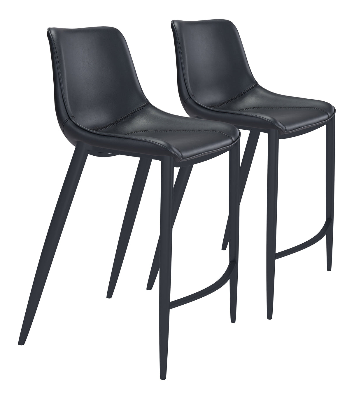 Magnus Black Barstool (Set of 2) by Zuomod at Eve Furniture