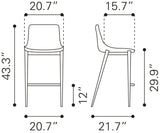 Magnus Black Barstool (Set of 2) by Zuomod at Eve Furniture