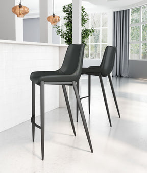 Magnus Black Barstool (Set of 2) by Zuomod at Eve Furniture