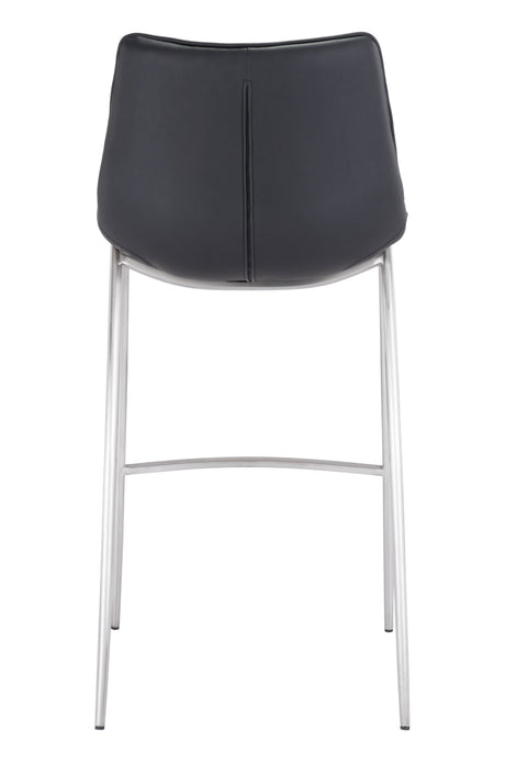 Magnus Black & Silver Barstool (Set of 2) by Zuomod at Eve Furniture