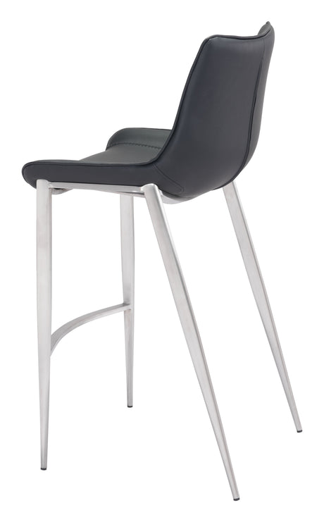 Magnus Black & Silver Barstool (Set of 2) by Zuomod at Eve Furniture