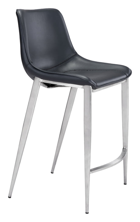 Magnus Black & Silver Counter Stool (Set of 2) by Zuomod at Eve Furniture