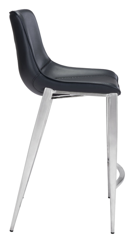 Magnus Black & Silver Counter Stool (Set of 2) by Zuomod at Eve Furniture