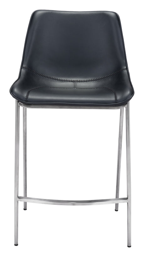 Magnus Black & Silver Counter Stool (Set of 2) by Zuomod at Eve Furniture