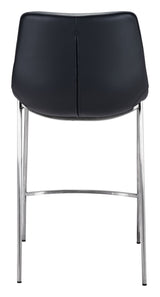 Magnus Black & Silver Counter Stool (Set of 2) by Zuomod at Eve Furniture