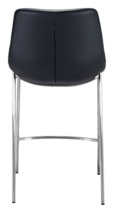 Magnus Black & Silver Counter Stool (Set of 2) by Zuomod at Eve Furniture