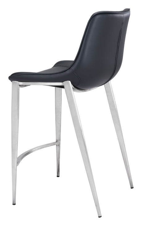 Magnus Black & Silver Counter Stool (Set of 2) by Zuomod at Eve Furniture