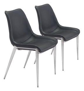 Magnus Black & Silver Dining Chair (Set of 2) by Zuomod at Eve Furniture