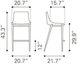 Magnus Black & Walnut Barstool (Set of 2) by Zuomod at Eve Furniture