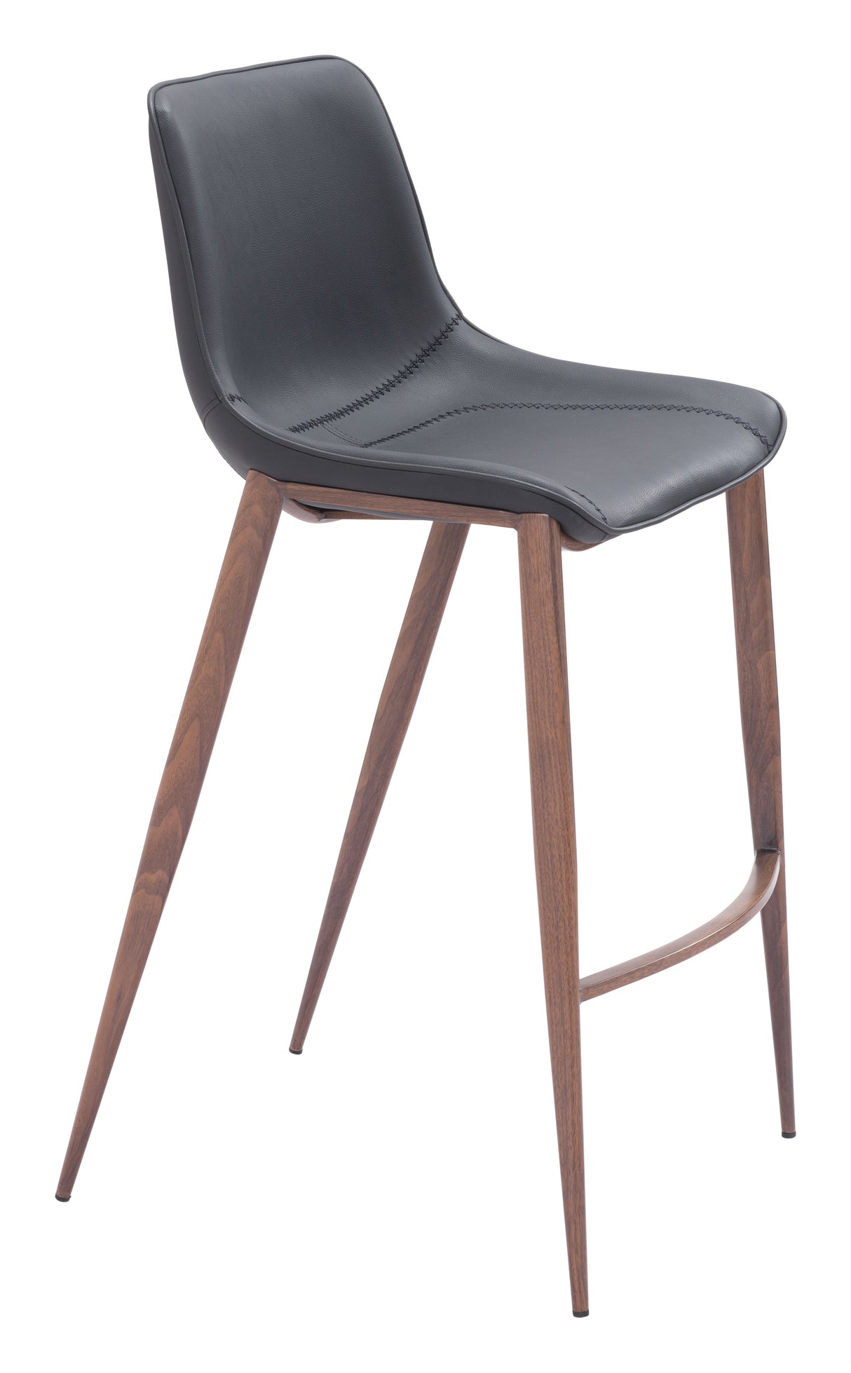 Magnus Black & Walnut Barstool (Set of 2) by Zuomod at Eve Furniture