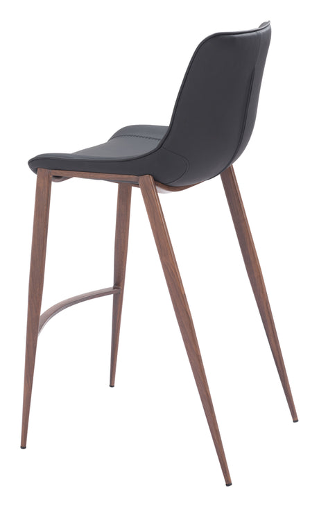 Magnus Black & Walnut Barstool (Set of 2) by Zuomod at Eve Furniture