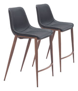 Magnus Black & Walnut Counter Stool (Set of 2) by Zuomod at Eve Furniture