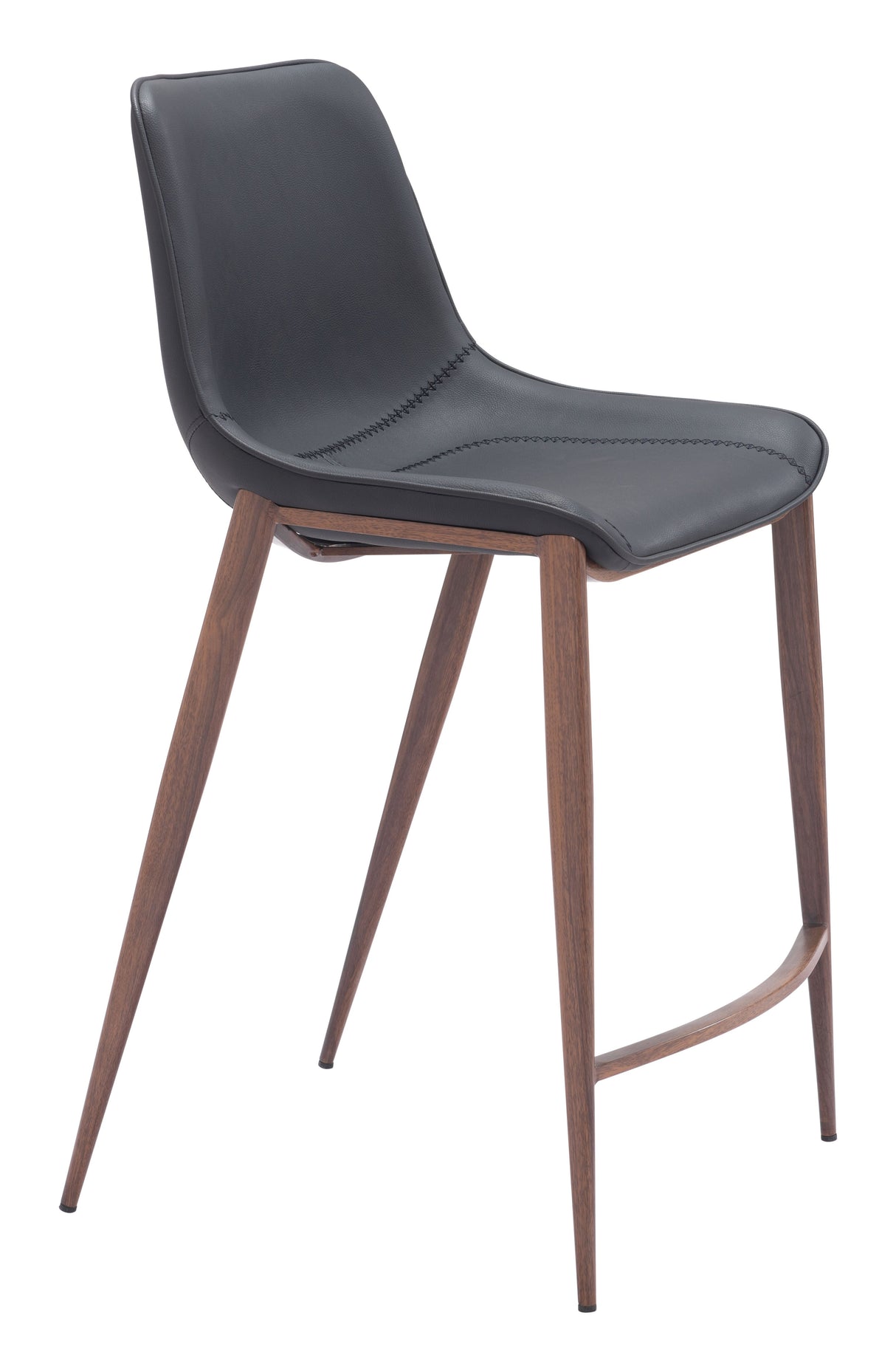 Magnus Black & Walnut Counter Stool (Set of 2) by Zuomod at Eve Furniture