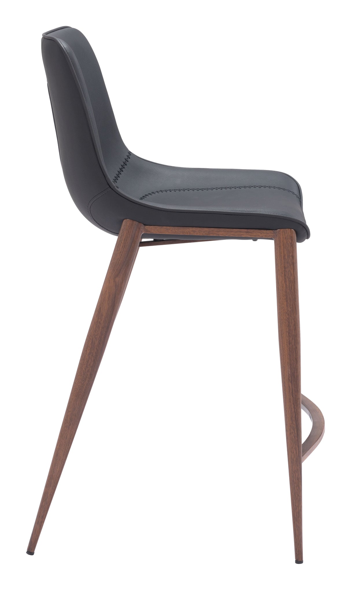 Magnus Black & Walnut Counter Stool (Set of 2) by Zuomod at Eve Furniture