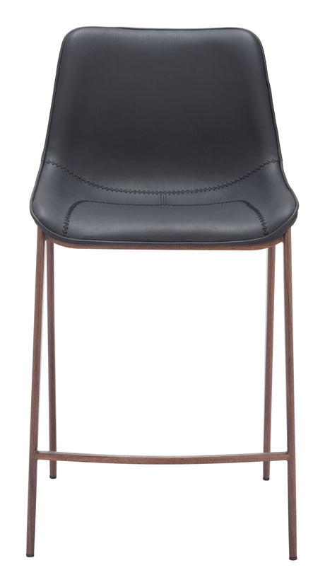 Magnus Black & Walnut Counter Stool (Set of 2) by Zuomod at Eve Furniture