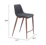 Magnus Black & Walnut Counter Stool (Set of 2) by Zuomod at Eve Furniture