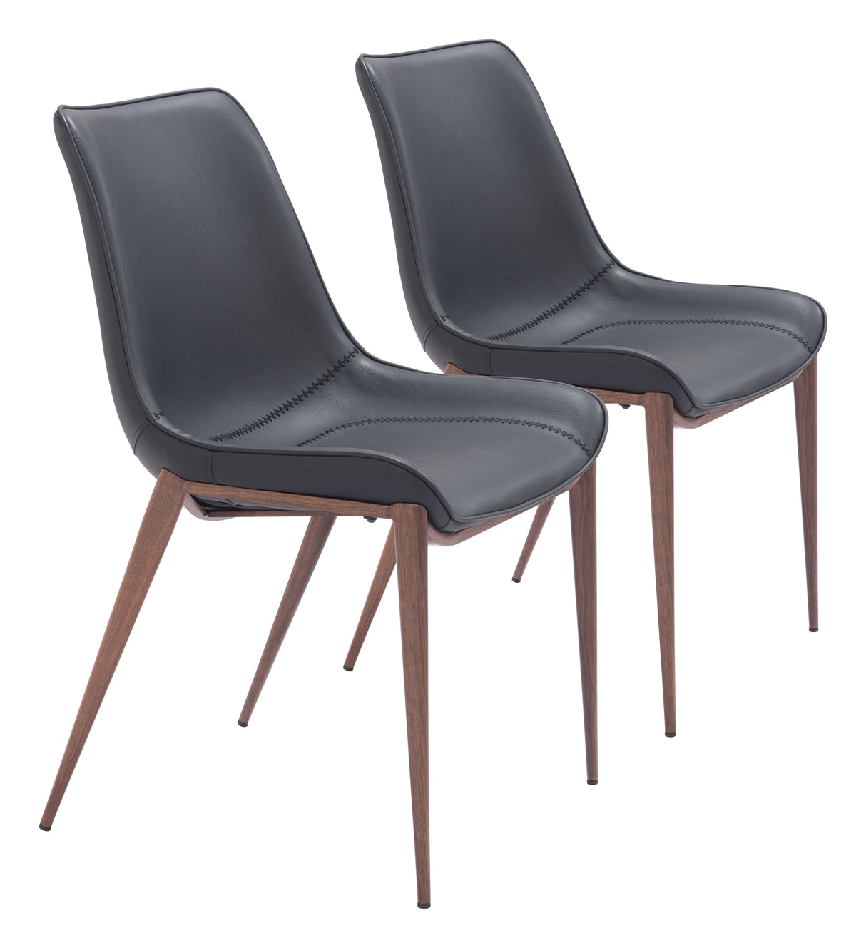 Magnus Black & Walnut Dining Chair (Set of 2) by Zuomod at Eve Furniture
