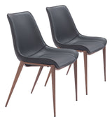 Magnus Black & Walnut Dining Chair (Set of 2) by Zuomod at Eve Furniture