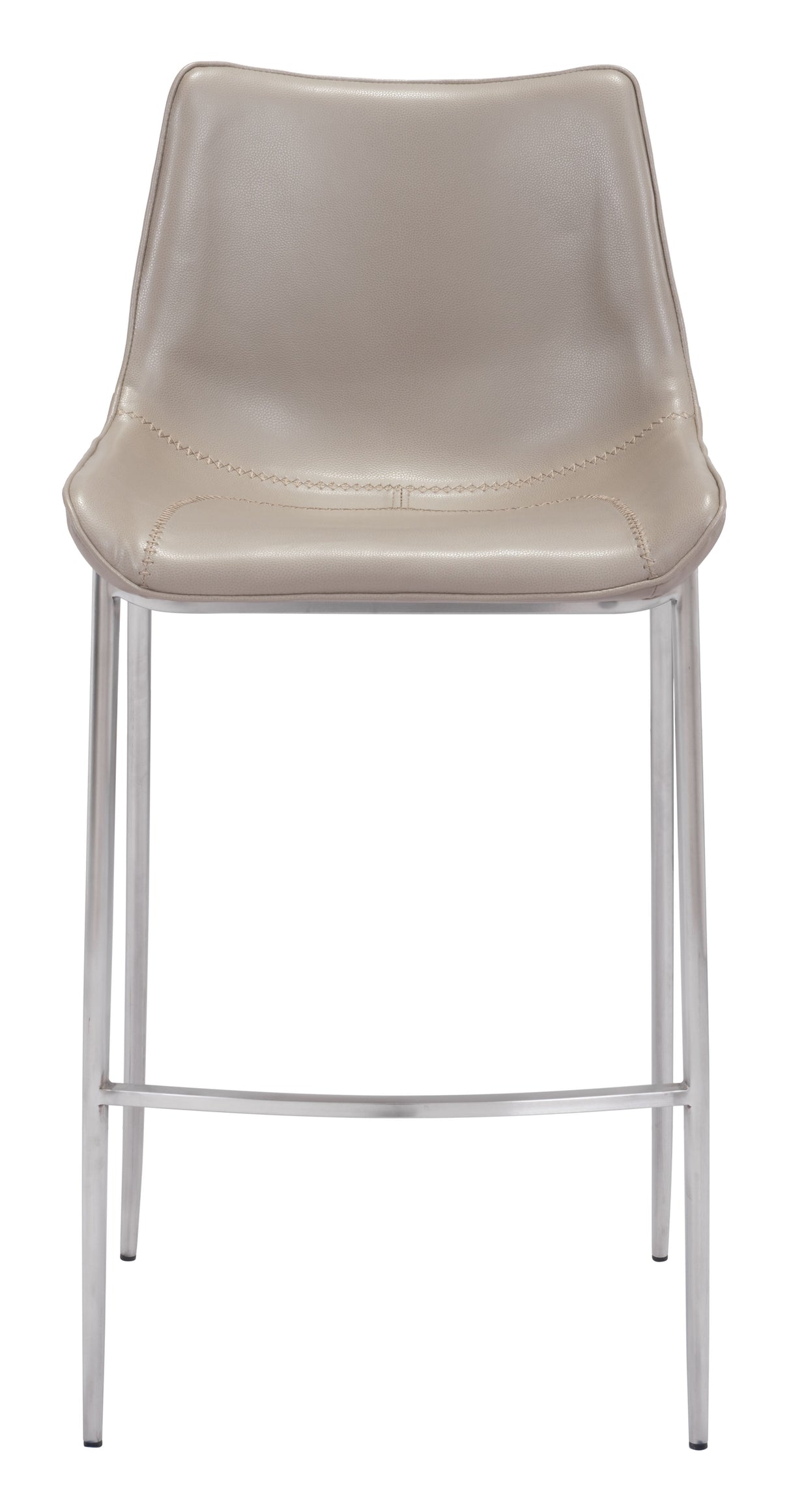 Magnus Brown & Silver Barstool (Set of 2) by Zuomod at Eve Furniture