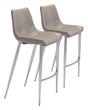 Magnus Brown & Silver Barstool (Set of 2) by Zuomod at Eve Furniture