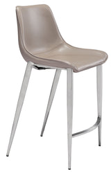 Magnus Brown & Silver Counter Stool (Set of 2) by Zuomod at Eve Furniture
