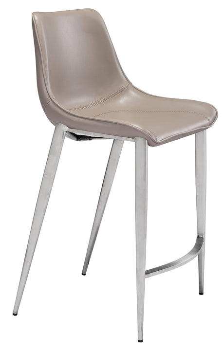 Magnus Brown & Silver Counter Stool (Set of 2) by Zuomod at Eve Furniture