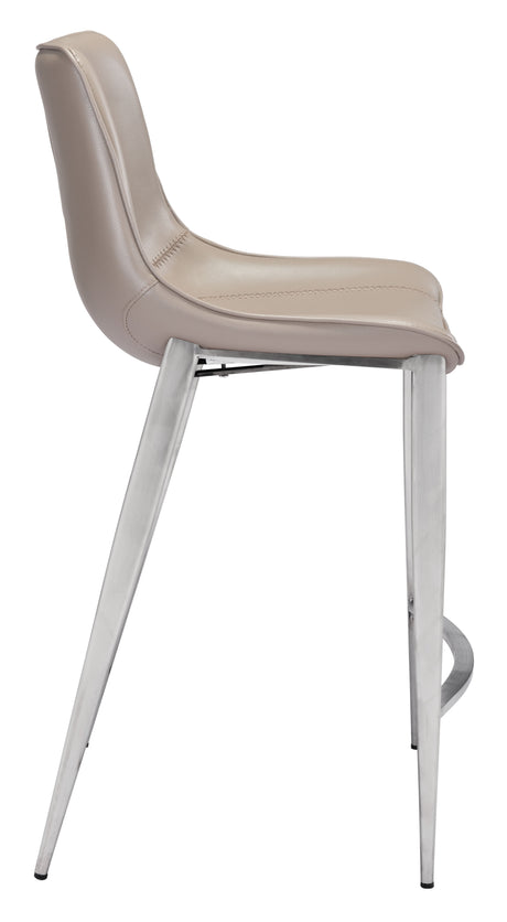 Magnus Brown & Silver Counter Stool (Set of 2) by Zuomod at Eve Furniture