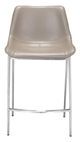 Magnus Brown & Silver Counter Stool (Set of 2) by Zuomod at Eve Furniture