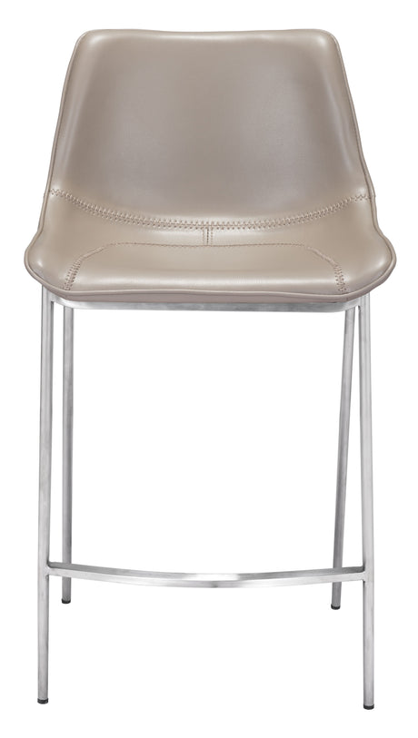 Magnus Brown & Silver Counter Stool (Set of 2) by Zuomod at Eve Furniture
