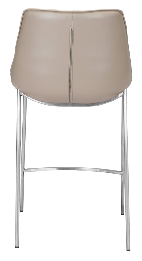 Magnus Brown & Silver Counter Stool (Set of 2) by Zuomod at Eve Furniture