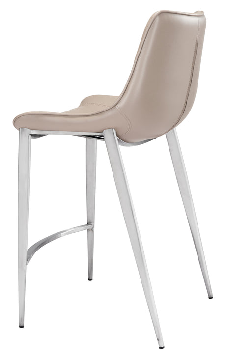 Magnus Brown & Silver Counter Stool (Set of 2) by Zuomod at Eve Furniture