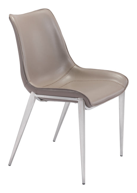 Magnus Brown & Silver Dining Chair (Set of 2) by Zuomod at Eve Furniture