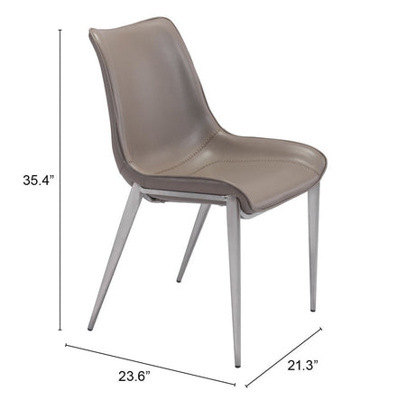 Magnus Brown & Silver Dining Chair (Set of 2) by Zuomod at Eve Furniture