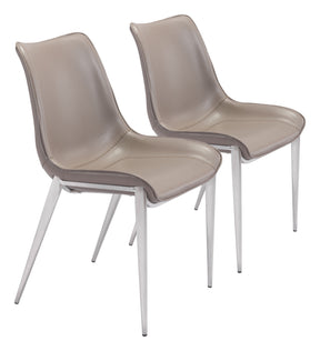 Magnus Brown & Silver Dining Chair (Set of 2) by Zuomod at Eve Furniture