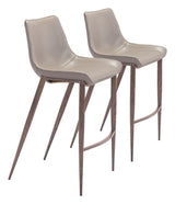 Magnus Brown & Walnut Barstool (Set of 2) by Zuomod at Eve Furniture