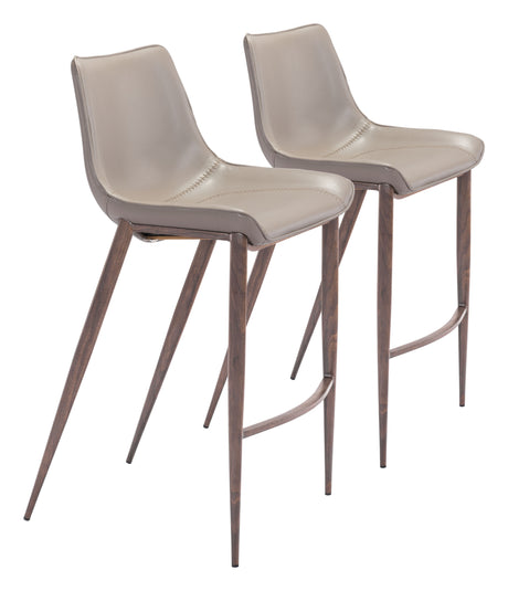 Magnus Brown & Walnut Barstool (Set of 2) by Zuomod at Eve Furniture