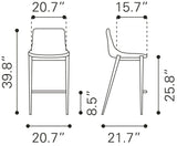 Magnus Brown & Walnut Counter Stool (Set of 2) by Zuomod at Eve Furniture