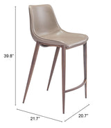 Magnus Brown & Walnut Counter Stool (Set of 2) by Zuomod at Eve Furniture