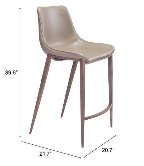 Magnus Brown & Walnut Counter Stool (Set of 2) by Zuomod at Eve Furniture