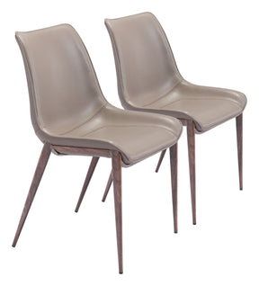 Magnus Brown & Walnut Dining Chair (Set of 2) by Zuomod at Eve Furniture