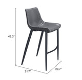 Magnus Dark Gray & Black Barstool (Set of 2) by Zuomod at Eve Furniture
