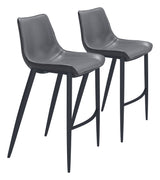 Magnus Dark Gray & Black Barstool (Set of 2) by Zuomod at Eve Furniture