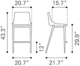 Magnus Dark Gray & Black Barstool (Set of 2) by Zuomod at Eve Furniture