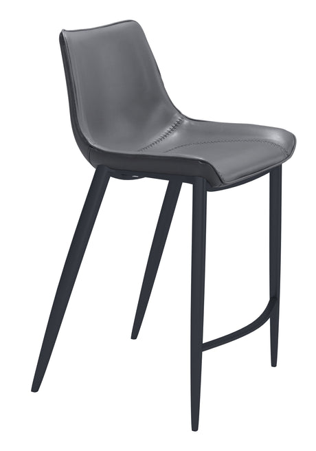 Magnus Dark Gray & Black Counter Stool (Set of 2) by Zuomod at Eve Furniture