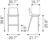 Magnus Dark Gray & Black Counter Stool (Set of 2) by Zuomod at Eve Furniture