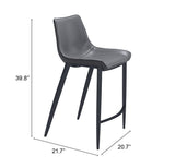 Magnus Dark Gray & Black Counter Stool (Set of 2) by Zuomod at Eve Furniture