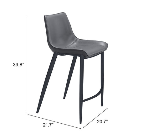 Magnus Dark Gray & Black Counter Stool (Set of 2) by Zuomod at Eve Furniture