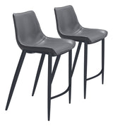 Magnus Dark Gray & Black Counter Stool (Set of 2) by Zuomod at Eve Furniture