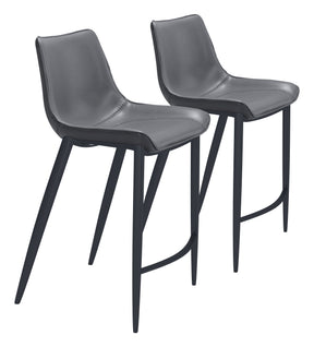 Magnus Dark Gray & Black Counter Stool (Set of 2) by Zuomod at Eve Furniture
